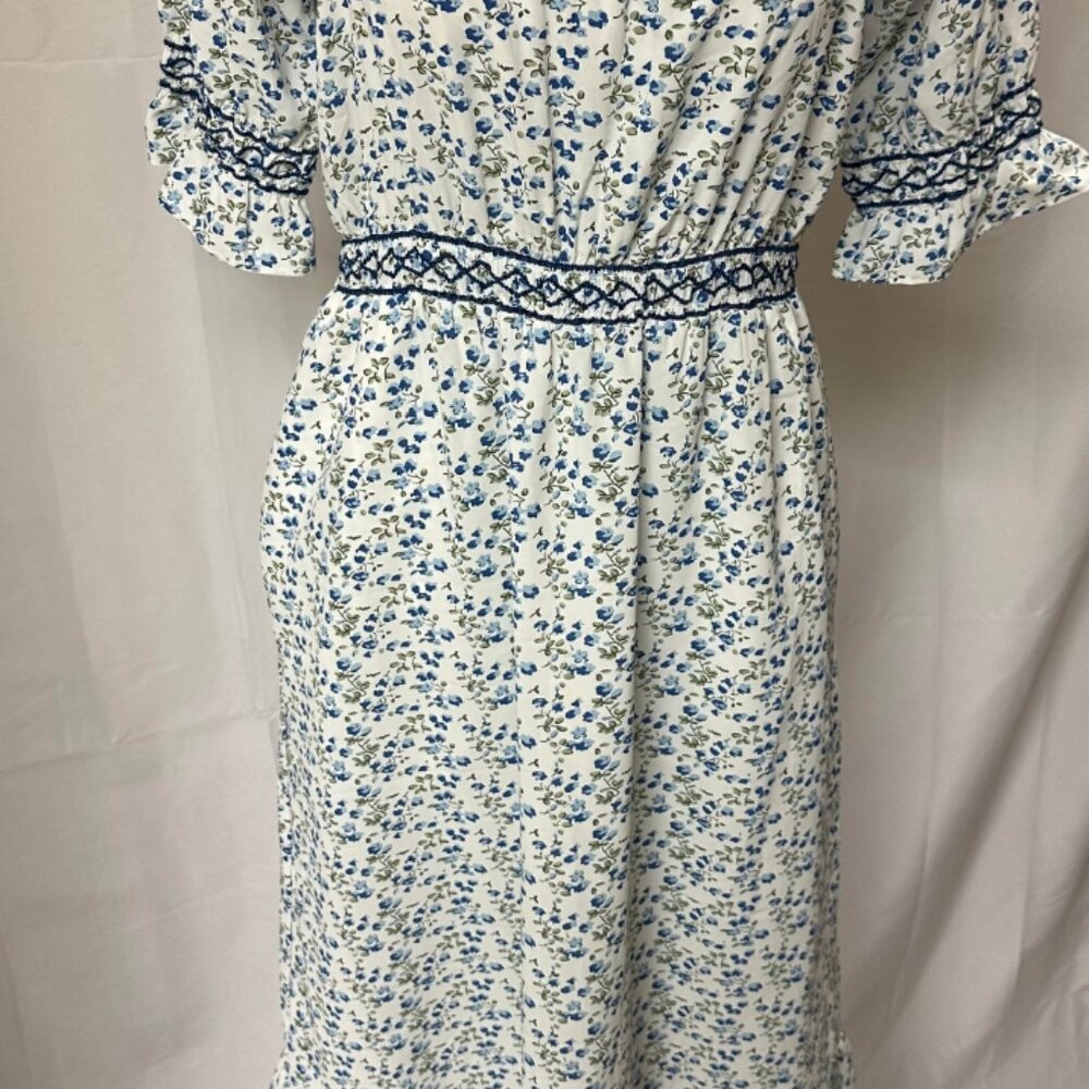 NWT 6/12 Smocked Puff Sleeve Midi Summer Dress - Picture 5 of 5